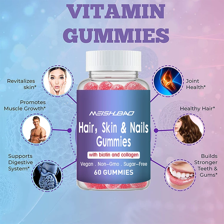 Лидер продаж, витамин для волос, жевательные конфеты, без сахара, жевательные резинки для волос