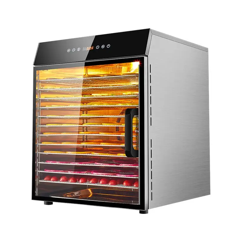 12 trays full glass food dehydrator machine fruits processor for sale