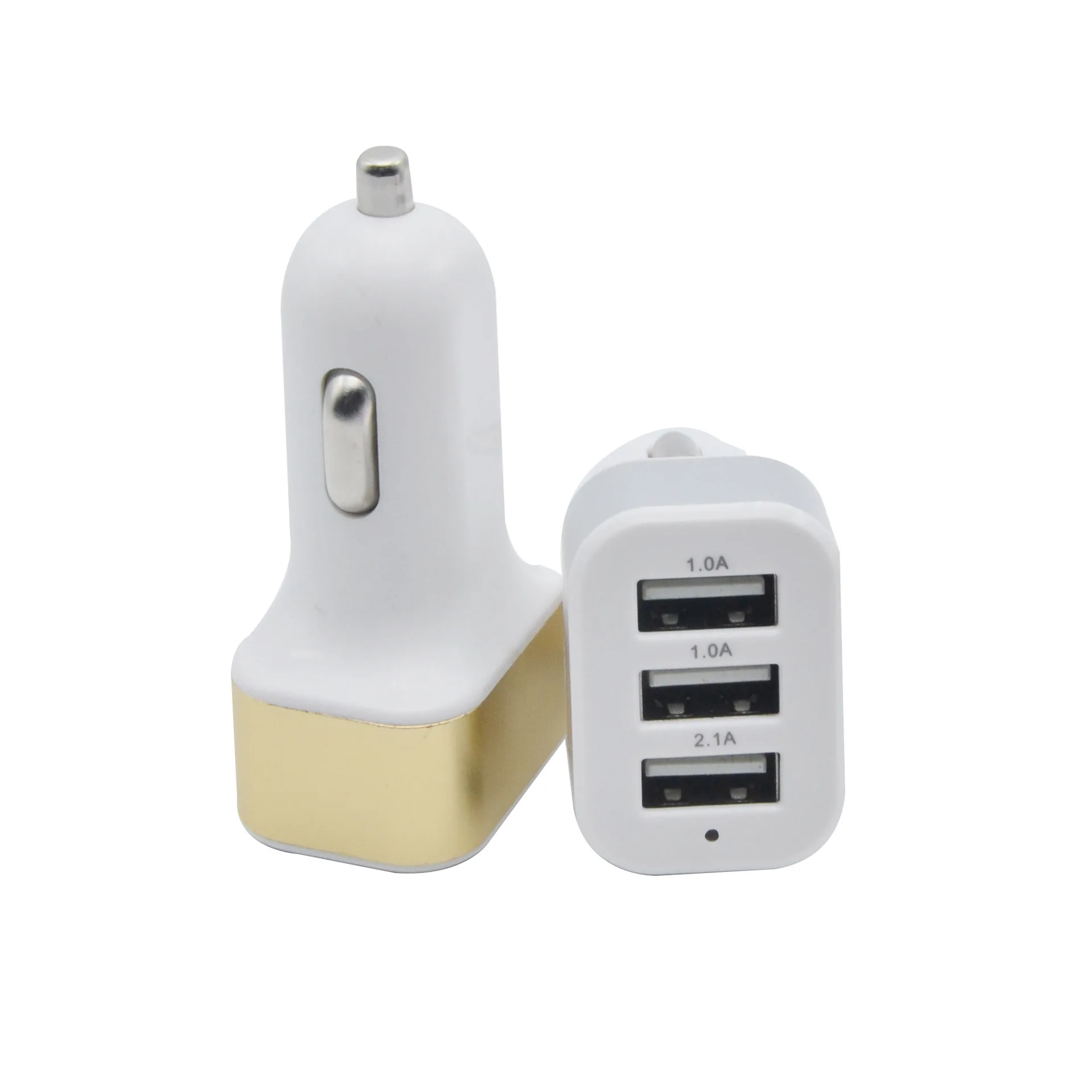 Portable 3-Port USB Car Charger Random Color Dropshipping 12V/24V  1A Quick Charging Triple Ports Auto Charger Adapter