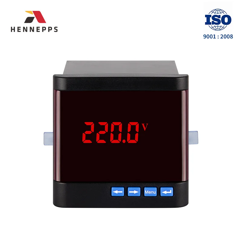 Светодиодный дисплей Hennepps 48*48 72*72 96*96 однофазный цифровой измеритель напряжения умный вольтметр с креплением на