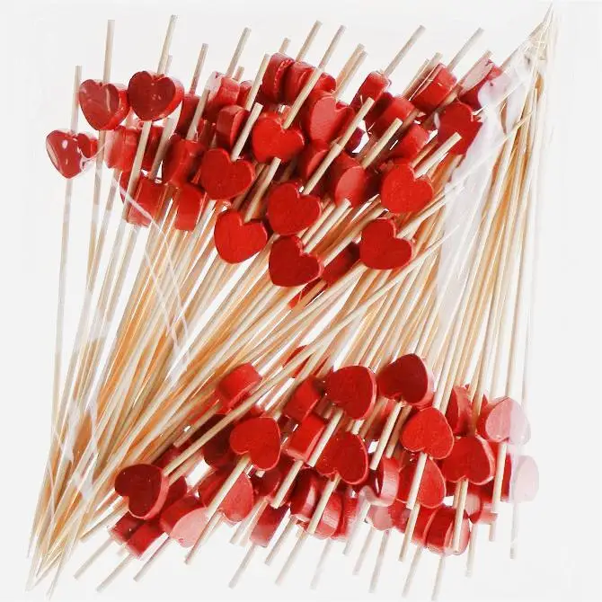 Disposable Hamburger Pick Design Burger Logo Bamboo Stick Food Label Fruit Picks Skewer For Decoration