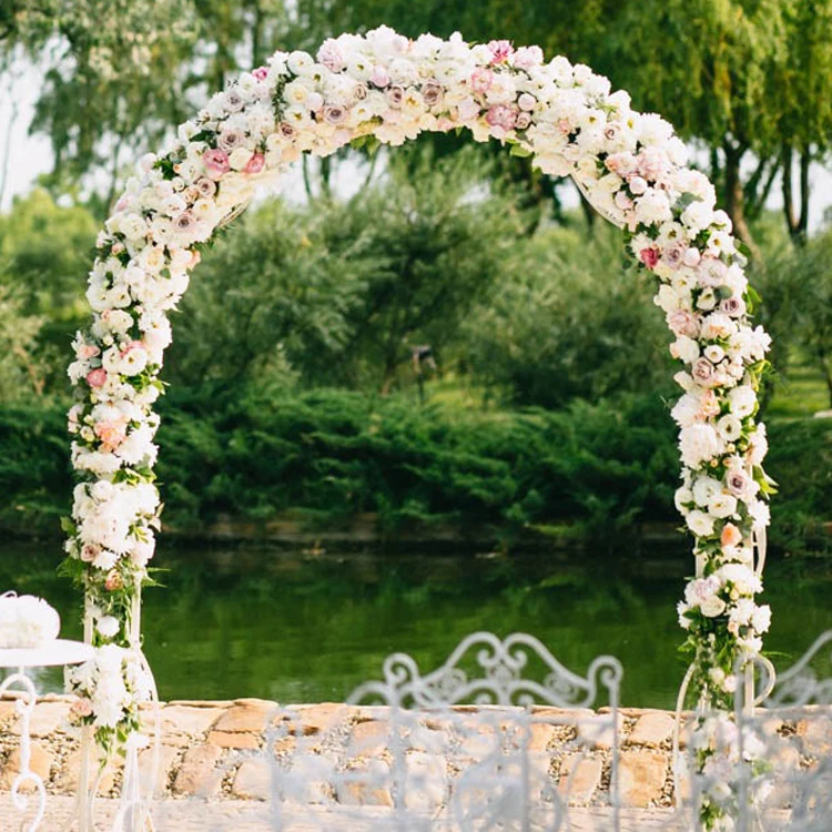 White Rose Flower Arch Wedding Stage Backdrop Artificial Flower Wedding Arch for Wedding Decoration