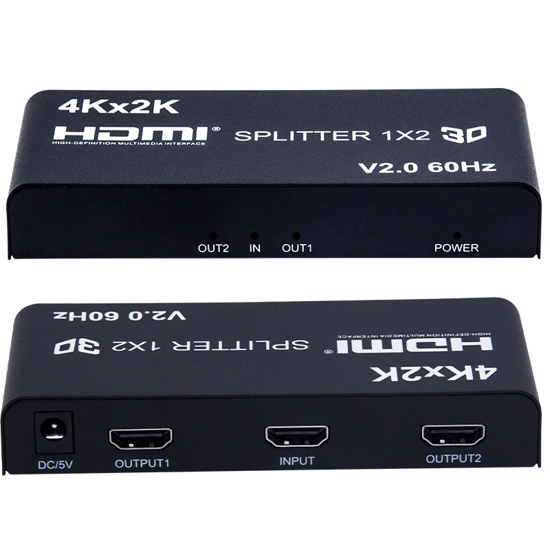 2022 Magelei OEM New 4K 60HZ HDMI Splitter 1*2 3D V2.0 60HZ HDMI Switch Switcher 1x2 Split 1 in 2 Out for HDTV DVD for PS3 Xbox