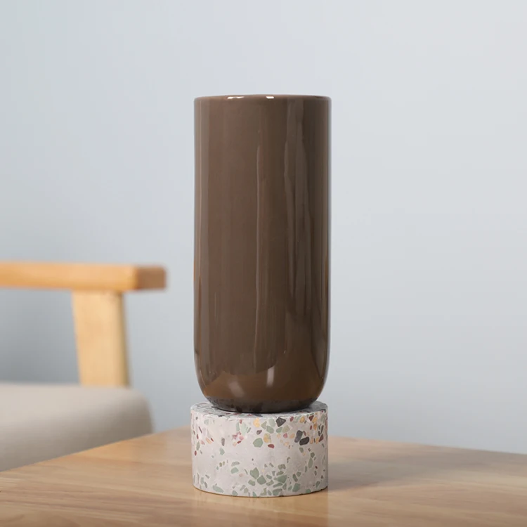  Роскошные украшения terrazzo свадебное украшение ваза для бутонов/недорогие керамические вазы домашнего