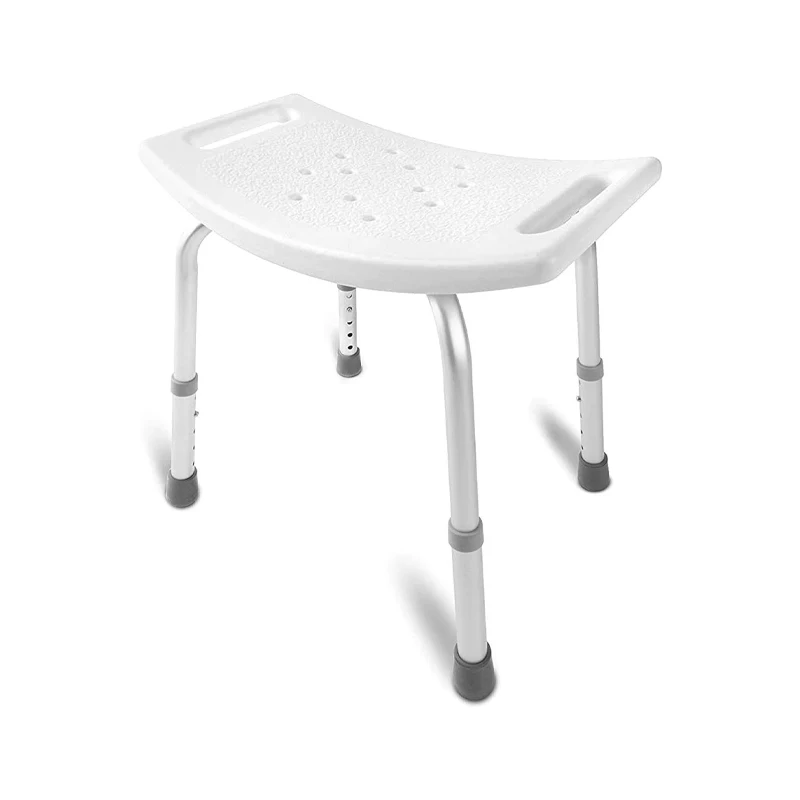 bathroom disabled old white shower seat height adjustable square Shower Stool with Suction Feet