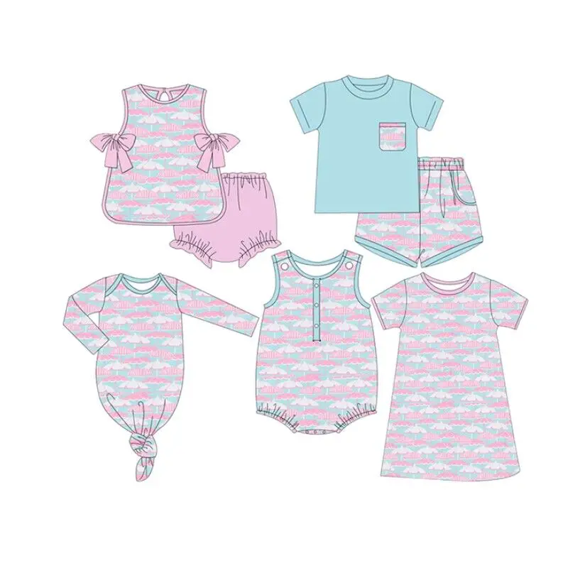 custom children sibling matching outfit toddler short set kids boutique clothing baby romper girls dress