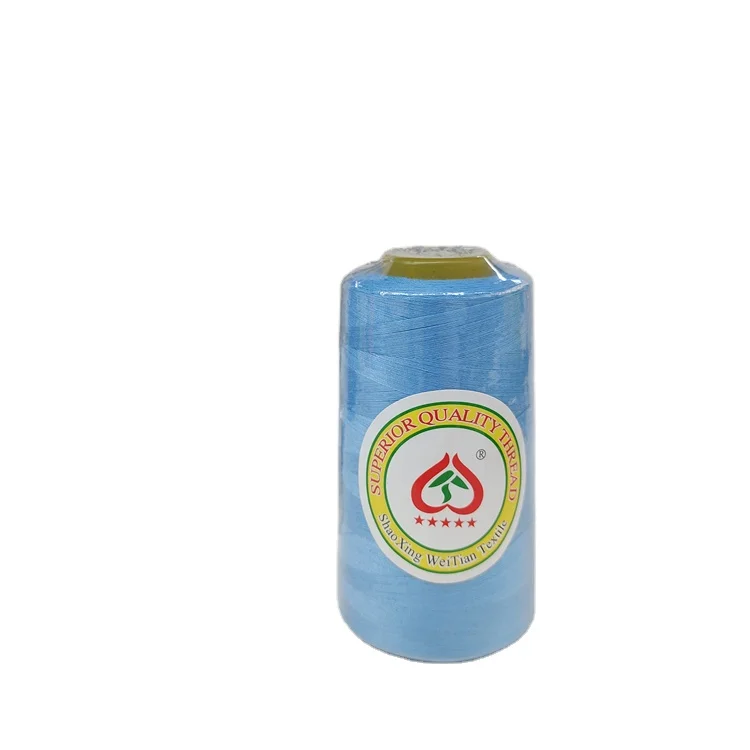 Weitian brand manufacturer sewing machine thread good quality 40s2 100% spun polyester sewing thread 3000 yards for shirts