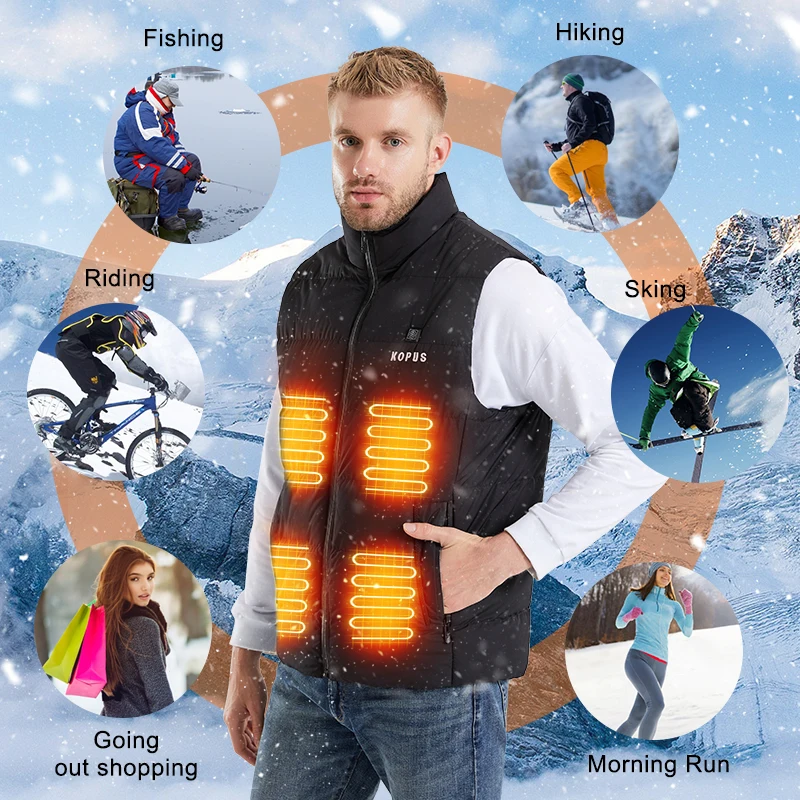 New Arrivals 9 11 21 Zones Lightweight Heated Vest Powerbank Usb 6XL Electric Self-Heating Vest