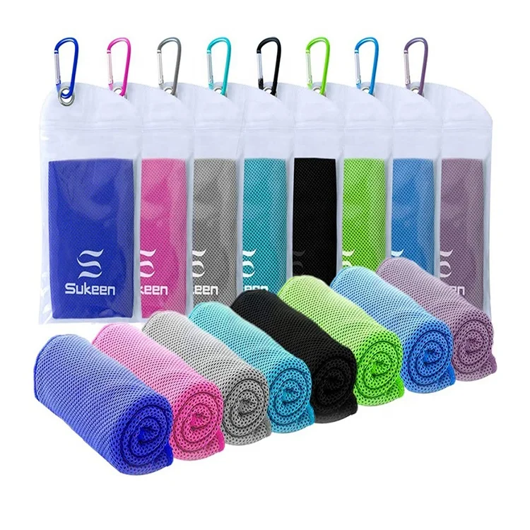 Breathable RPET sublimation chill gym ice sport instant cooling sports microfiber logo custom cooling towels for sports gym