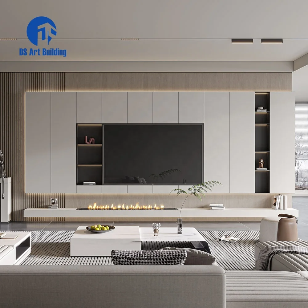 DS Life Home Furniture Modern Elegant Custom TV stand Living Packing Room Marble top TV Cabinet