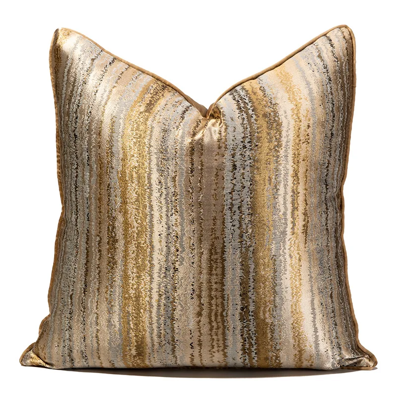 Modern Gold Throw Pillow Covers Striped Sparkly Cushion Cover Square Pillowcases For Home Decoration Pillow 45*45 CM 50*50 CM