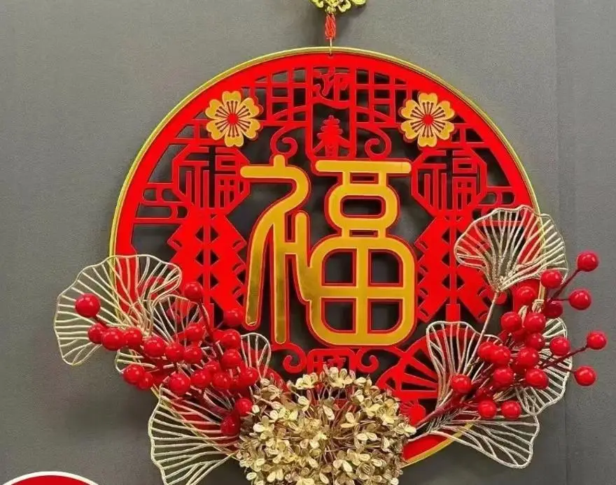 Chinese New Year Ornament Lucky Chinese Fu Hanging Tassel Pendant Spring Festival New Year Tree Door Wall Decorations Acrylic