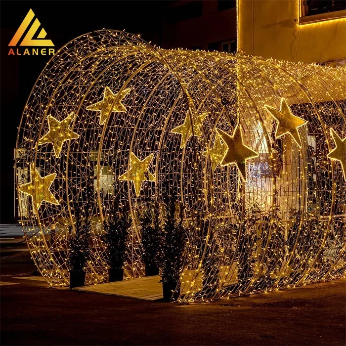 Factory wholesale Led 3d Large stars Arch Light Outdoor waterproof Decoration Arch Street tunnel Motif Lights