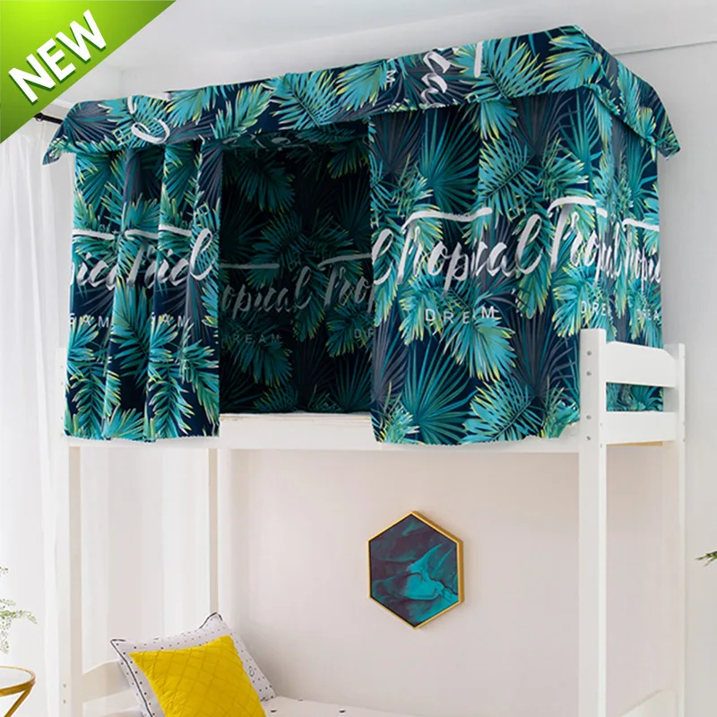 digital printing 100% shading one side upper cover mosquito 1.2/1.5m height single bed curtain loft bed curtain bed canopy
