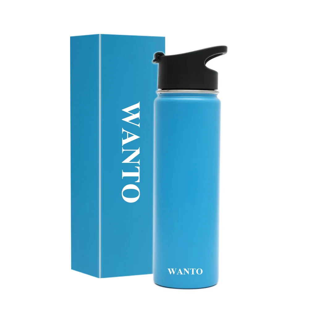 Wanto Office Stainless Steel Metal Customized Vacuum Insulated Water Bottle Thermos Manufacturing