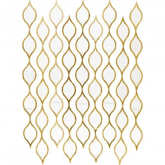 Wholesale Decorative Gold Metal Teardrop Panel Wall Mirror