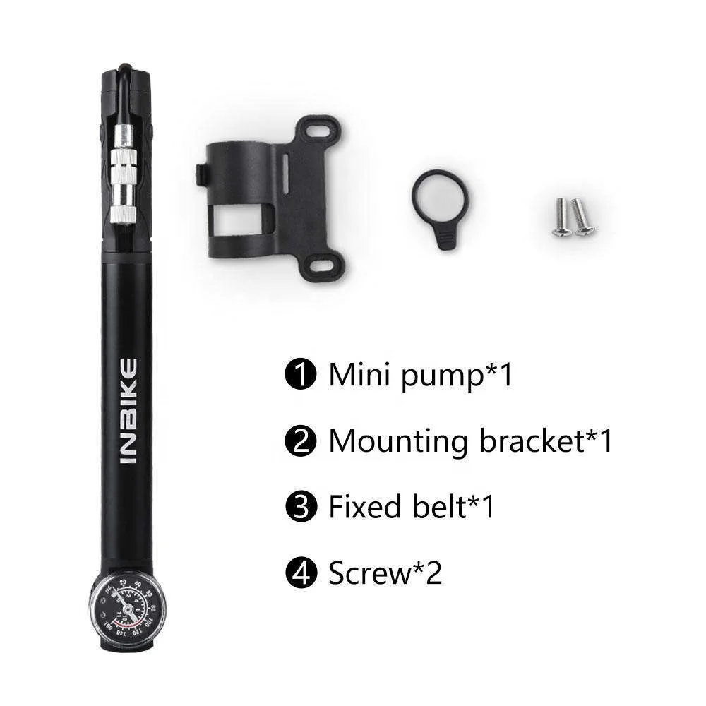 Inbike 2023 Best Selling Mini Bike Pump with Gauge Good Foot Bike Pump Floor Air Bike Pump