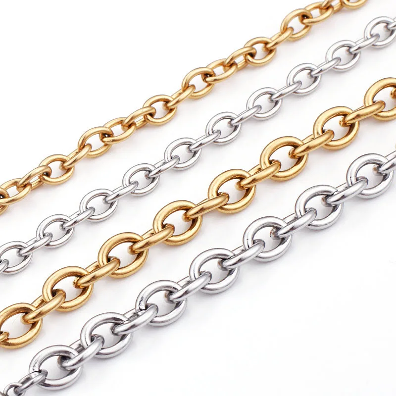 Wholesale 2mm Stainless Steel O Shape Chain Sweater 18K Plated Titanium steel Clavicle Necklace
