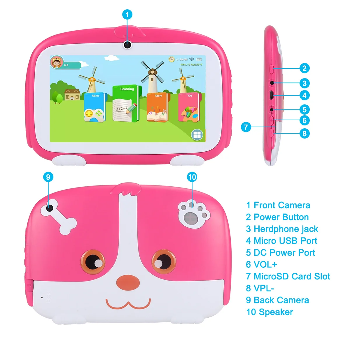 Hottest  tablet pc   7 inch  android  tablet pc 1+8G storage   kids educational tablet pc