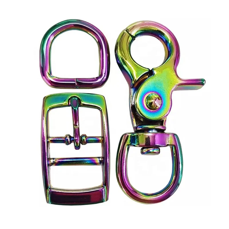 Premium rainbow plating  25mm iridescent dog collar quick release rose gold metal buckle Other Bag Parts & Accessories