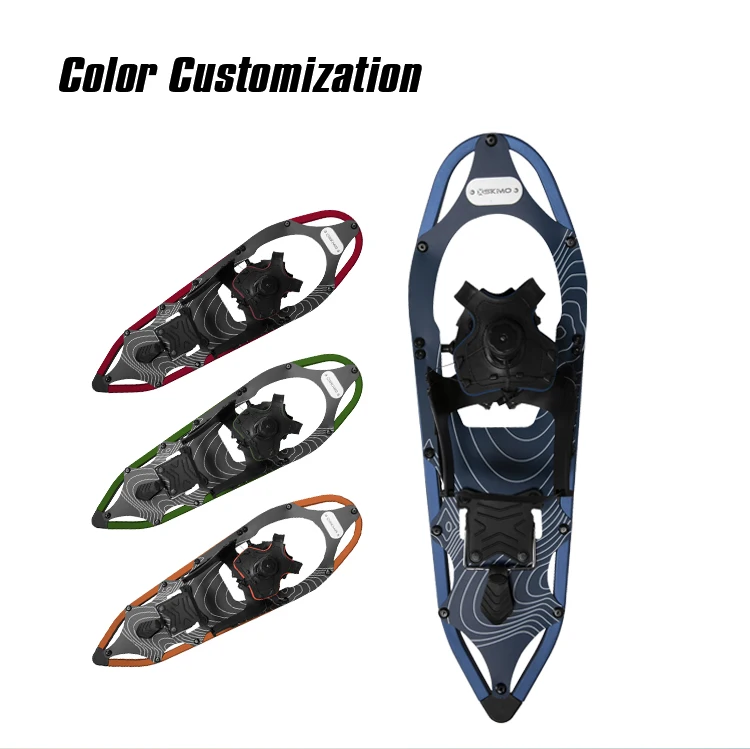 Light Weight Sawtooth Aluminum Snowshoes with TPU deck Snowshoes with EVA padded Toe Box BOA Binding  with Heel Lift for Adults