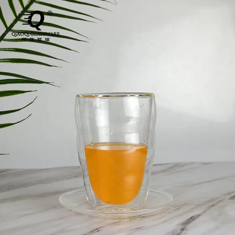 High Borosilicate double Wall Layer glass Cup tumbler hand Blown Denier Cappuccino for Tea