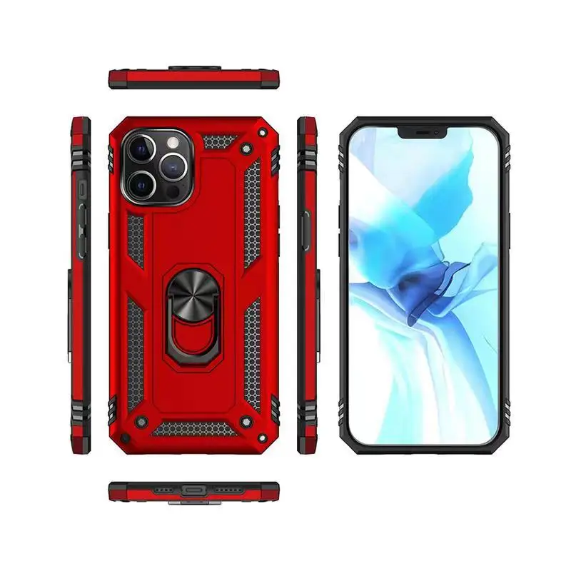 For MOTO G6 G7 Plus Heavy Duty Case,Military Grade Ring Holder Mobile Phone Cover For LG  stylo 5 6