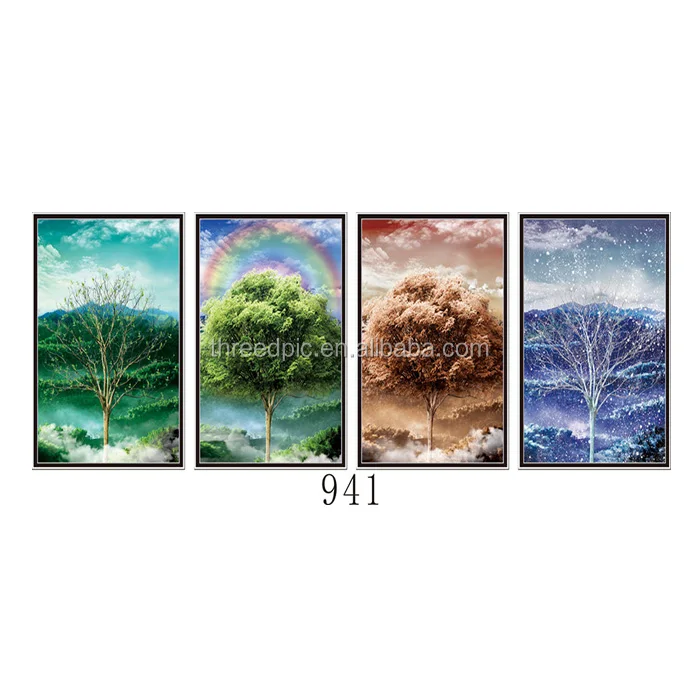 Four season tree design 4 flip lenticular design hot seller