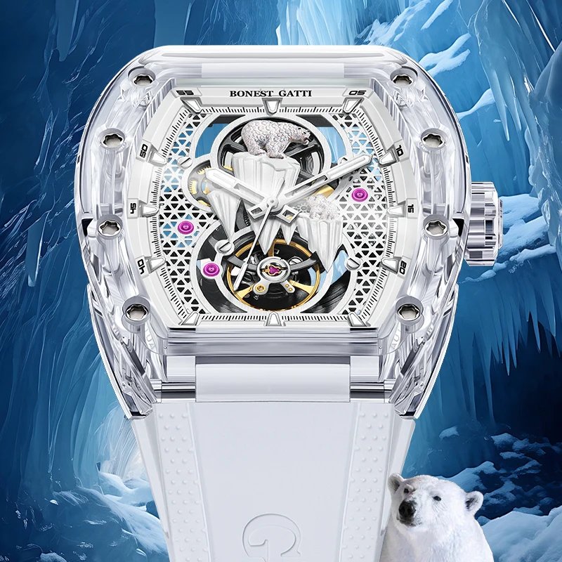Bonest Gatti Polar Bear Design New Arrival Mechanical Automatic Fashion Unique Men Watches