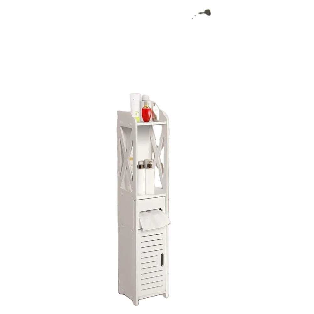 Factory Wholesale Furniture White Paint Wood Cheap Small Storage Narrow Bathroom Cabinet