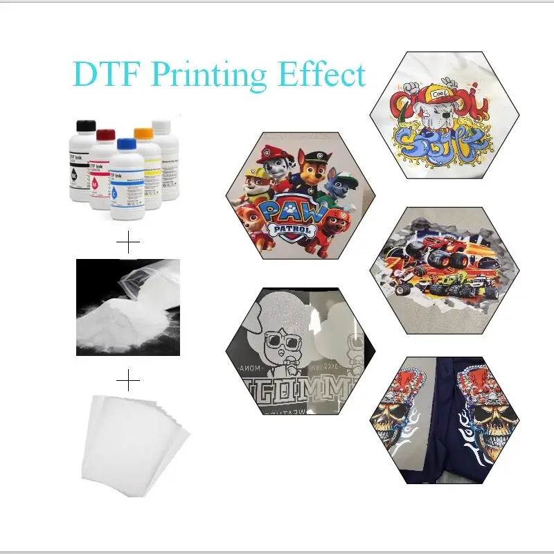 Supercolor 8 цветов DTF набор логотипов A3 Настольный принтер с L1800 печатающей головкой + мощная Порошковая машина для
