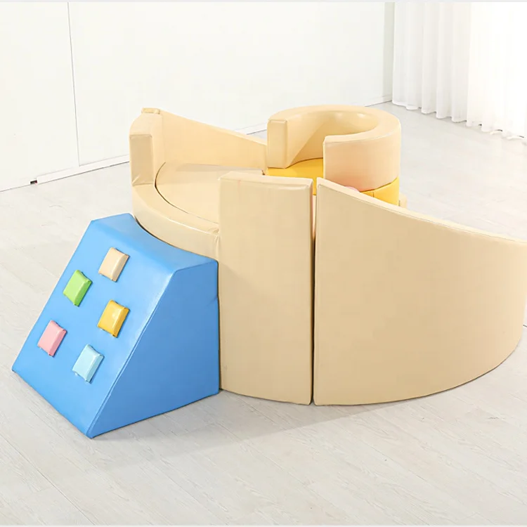 Child care centre toddler baby foam soft play set equipment with foam slide and climber for indoor party center play cafe