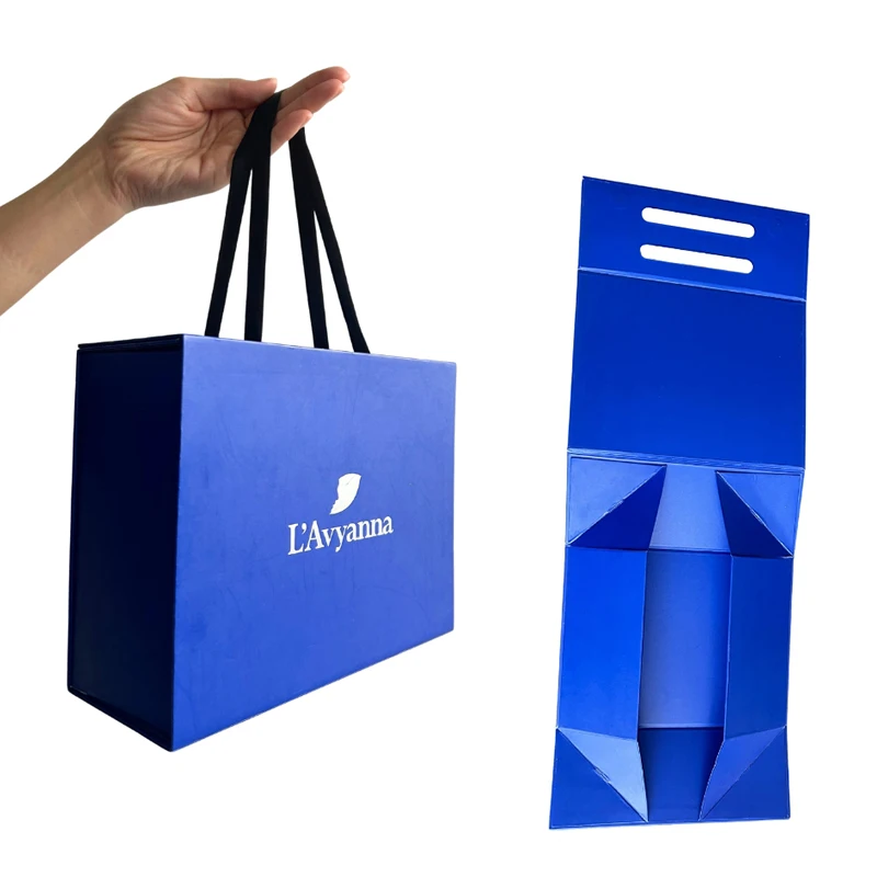 Custom design paper magnetic folding box packaging luxury rigid cardboard foldable gift box for wedding dress