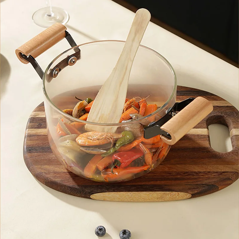 Wholesale Clear Safe Pyrex Glass Cookware Household kitchen cookware glass pot High borosilicate glass cooking pot