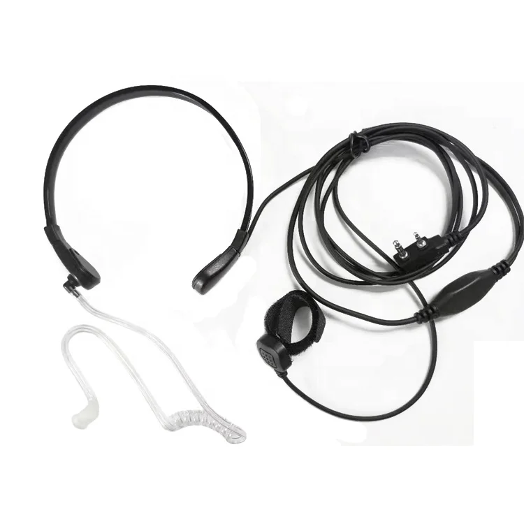 Neckband walkie talkie earpiece throat mic headset with tube earpiece finger PTT for Motorola MTP850S DGP4150 DP3400 APX series