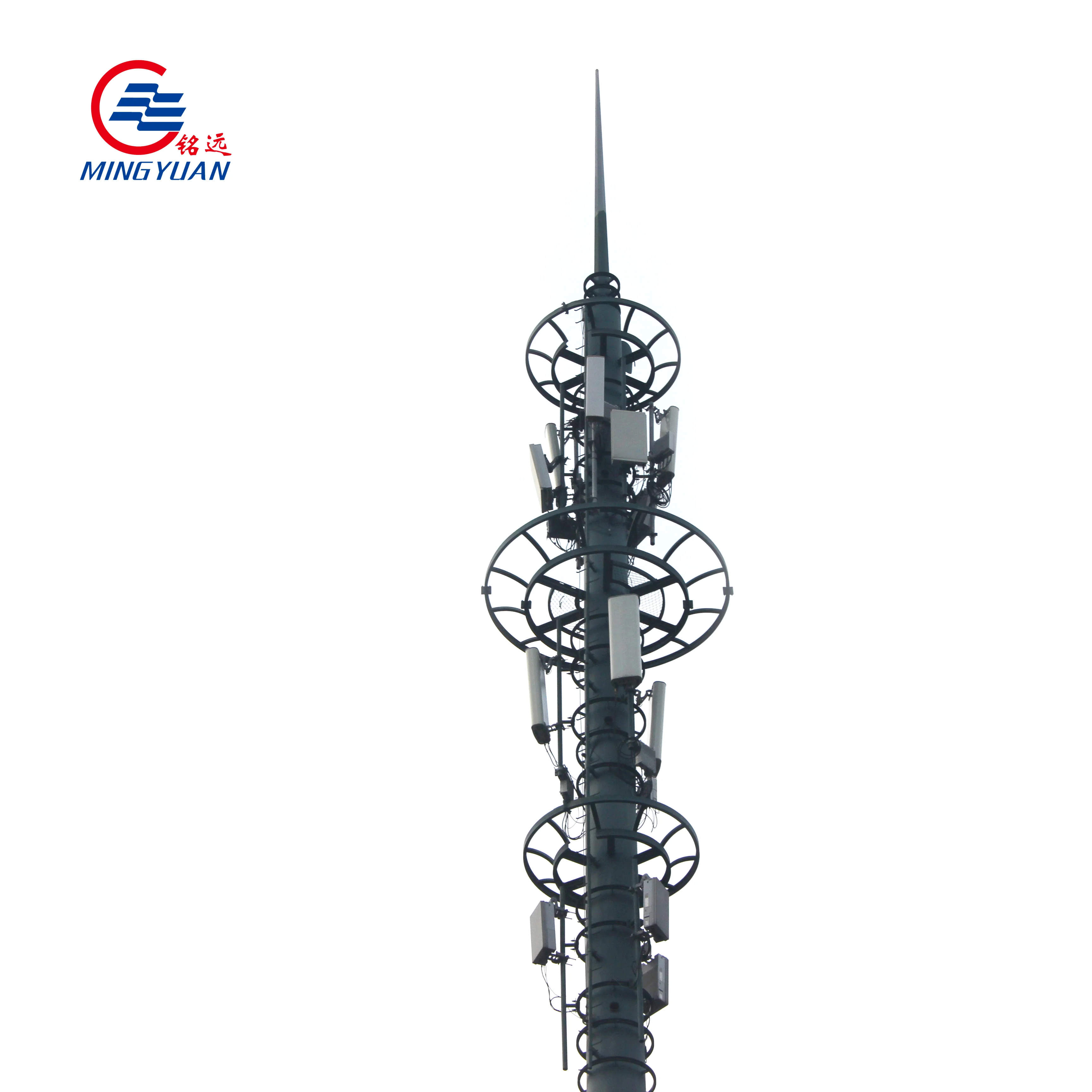 High Quality 20M 30M 5G Monopole Telecom Tower With Flange
