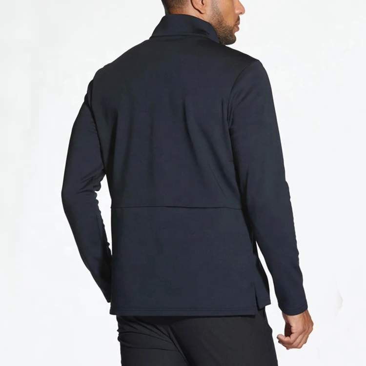 New men half zipper plain black long sleeve shirt 1/4 zip blank sweatshirts