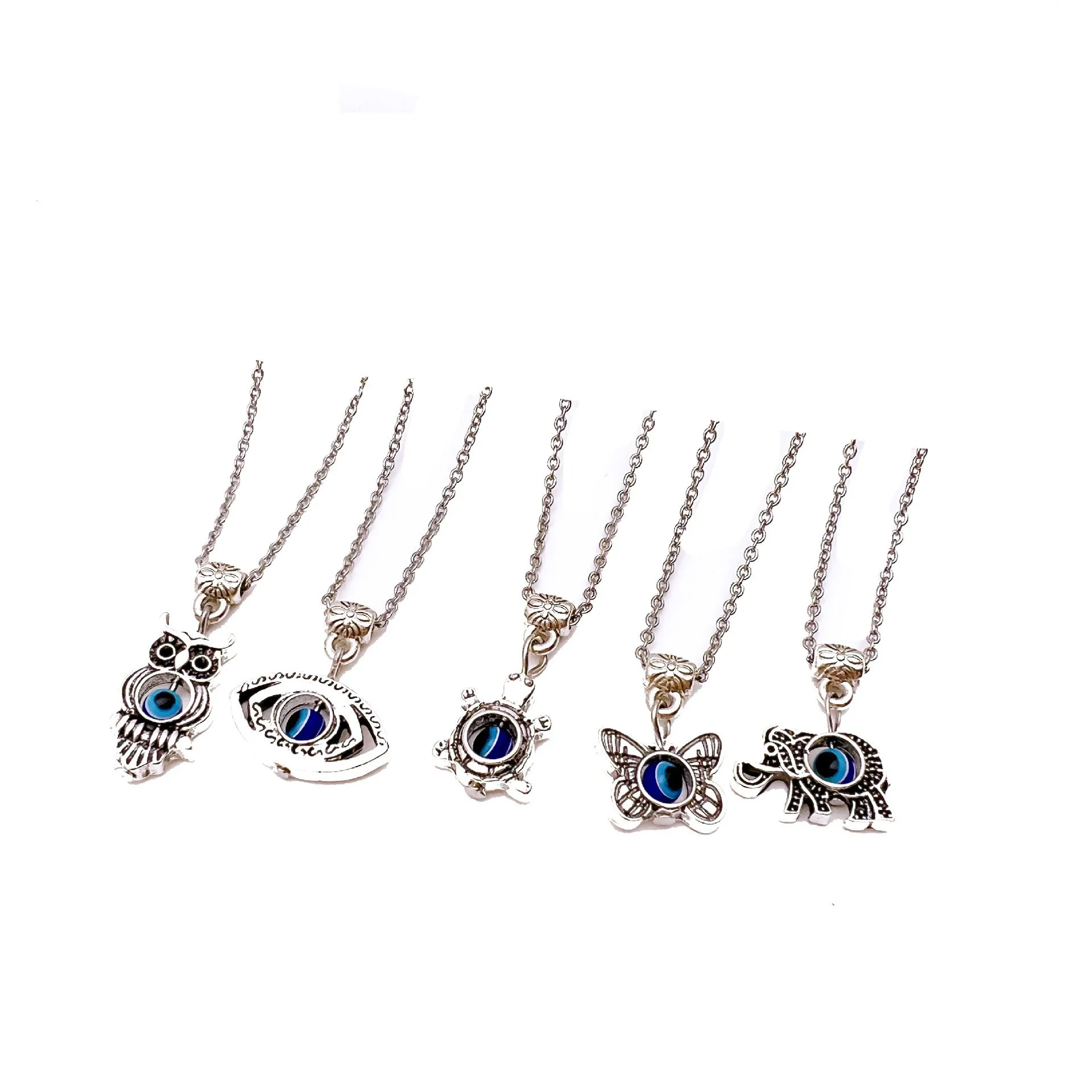 Fatima evil blue eye necklace butterfly elephant owl  hollow Hamsa Hand necklace for men women