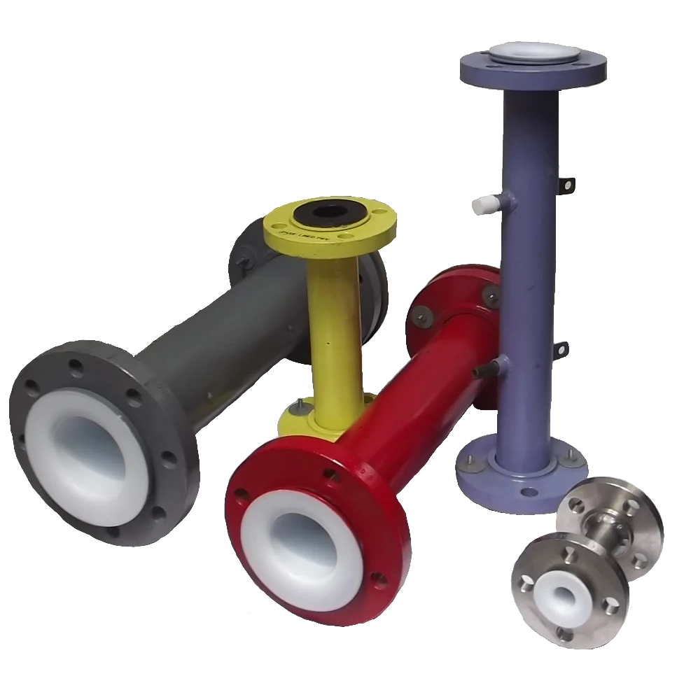 Carbon Steel PTFE/PFA Lined Straight Pipes/Spools with Fix/Loose Flanges for water treatment Chemical Industry