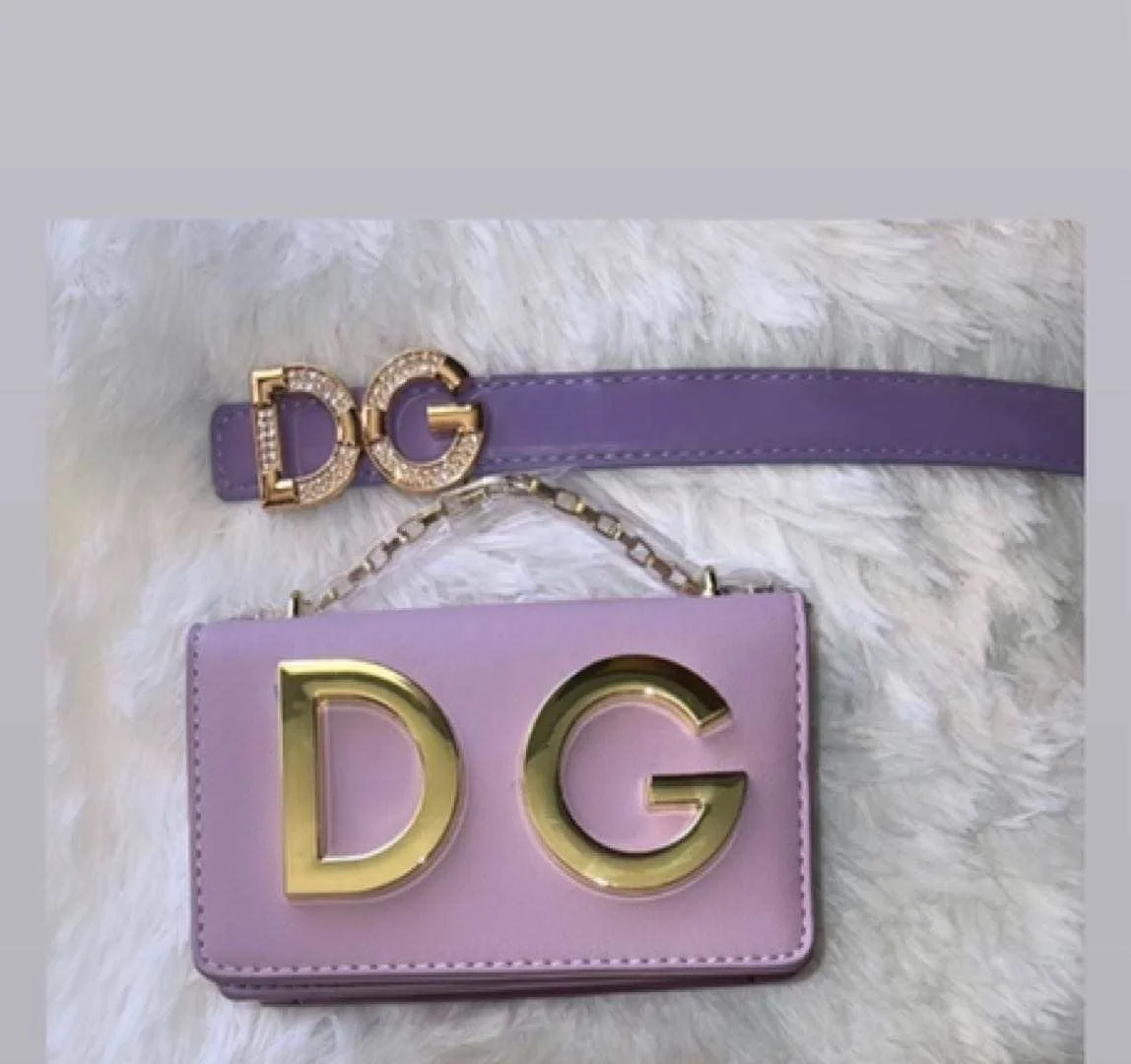 new girls fashion purses and belts sets kids designers inspired bags with brand letters