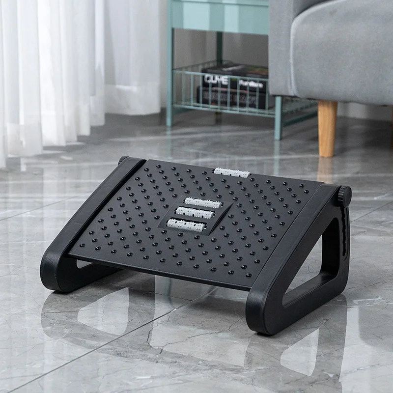 Newest Under desk footrest stool Up and Down Adjustable Foot Rest with Massage Texture and Roller