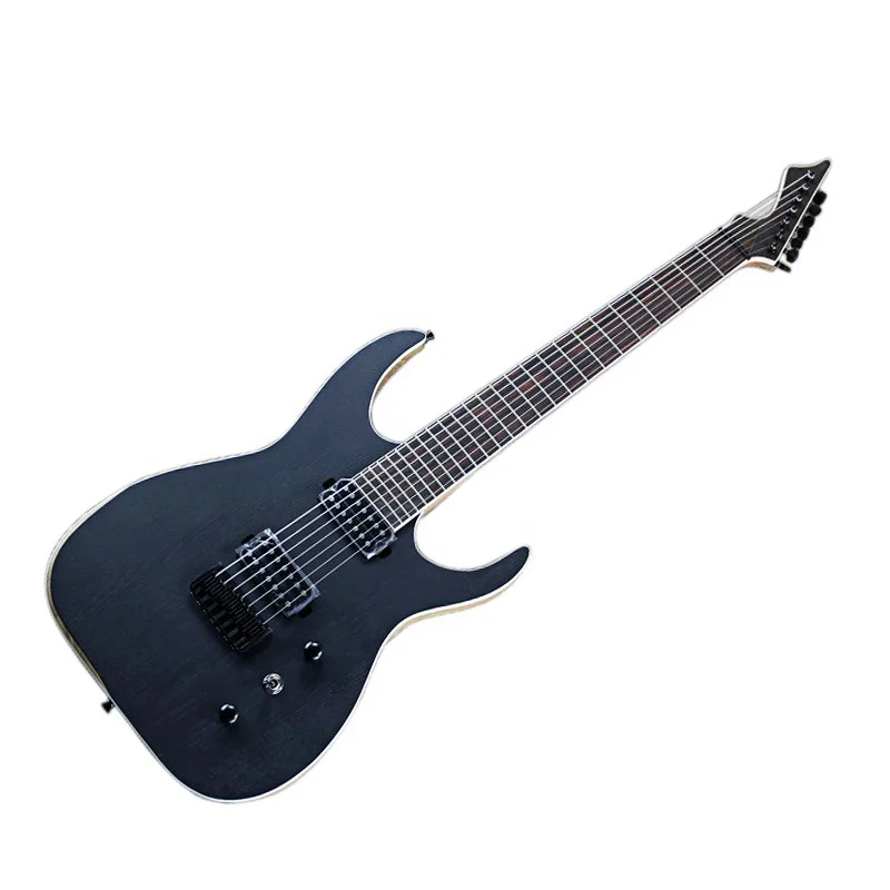 Huiyuan 7 строка черный корпус гитары с белой окантовкой Сделано в Китае