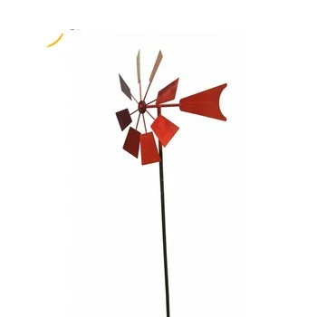 2023 New Arrivals Handmade Customized Metal Garden Stake Windmill For Garden Decorations