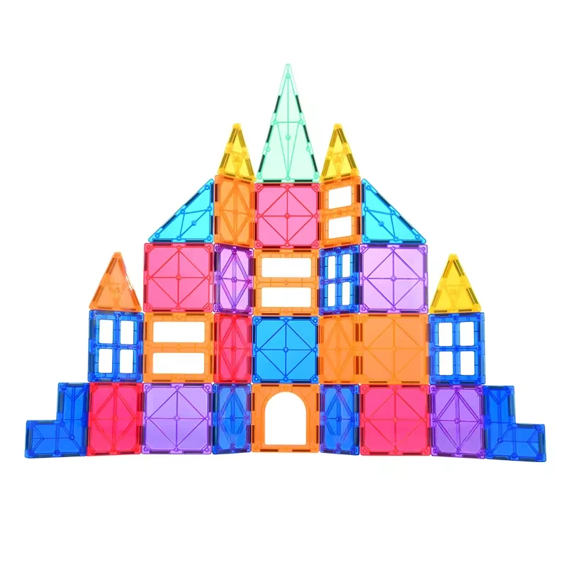 48pcs Educational Magnetic Toys 3D Construction Magnet Building Blocks Sets Juguetes Magnetic Tiles for kids