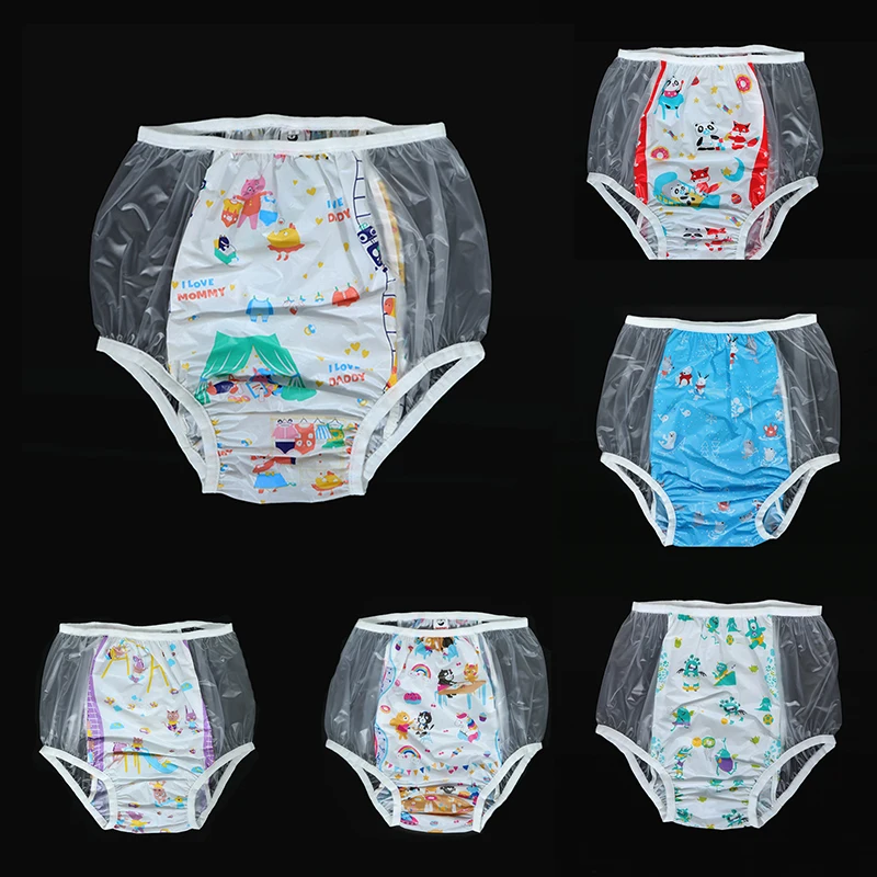 2021 Cheap Colorful PVC Diaper Pants Waterproof Plastic Pants PVC Adult Baby Girls In PVC Pants