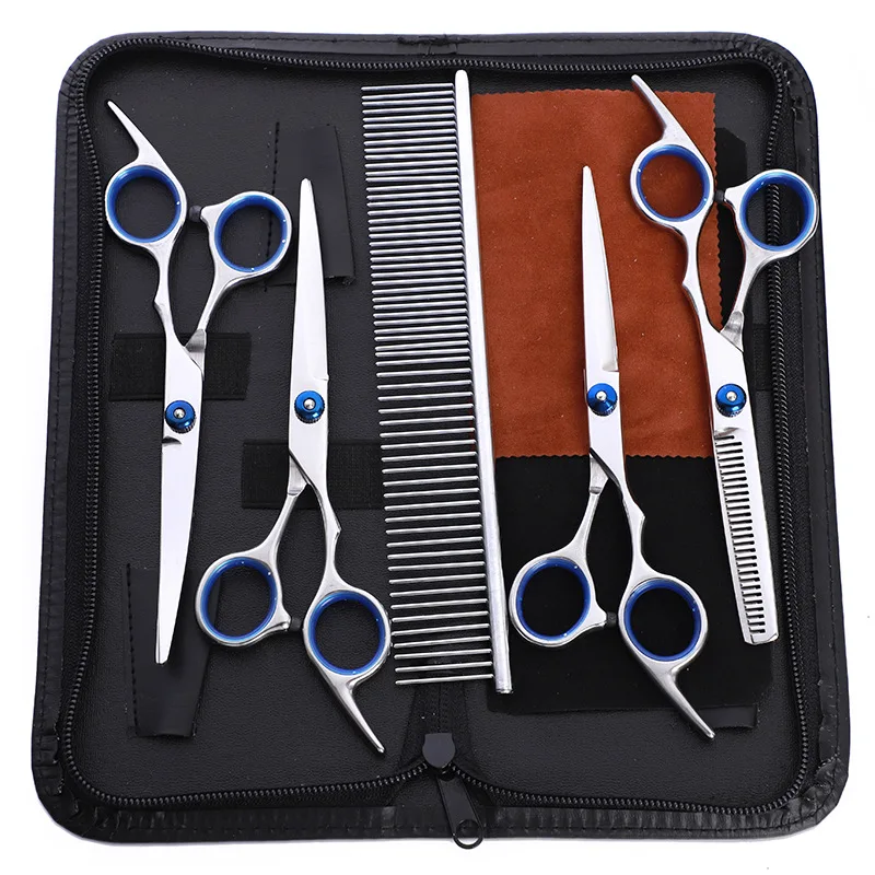 6-дюймовый 6 предметов для ухода за домашними животными ножницы прямые человеческие волосы для наращивания, Набор Изогнутые собаки кошки ножницы для волос производители прямая оптовая продажа