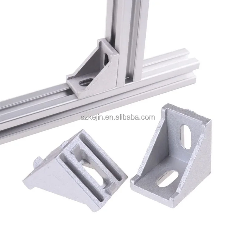2020 3030 4040  Aluminum Alu  Silver Oxidation L Shape Slotted Angle L Channel Right Angle Bracket