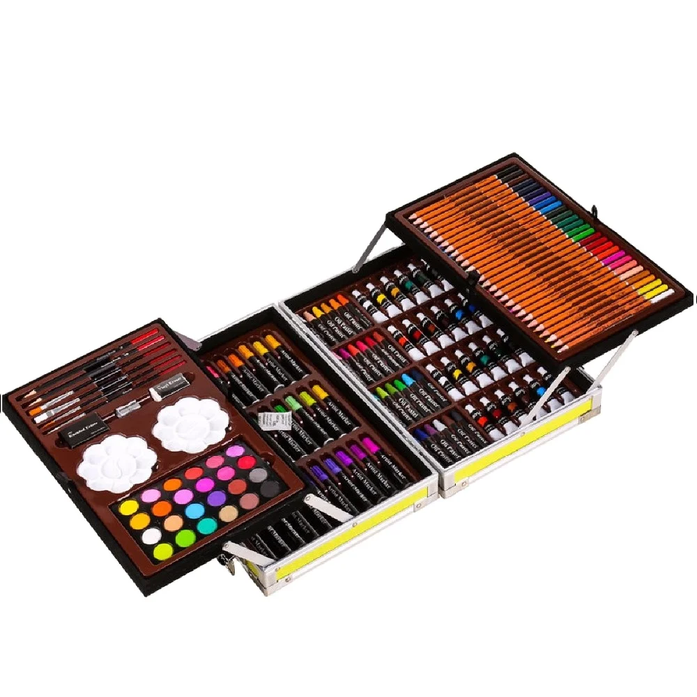 Art set 145pcs russia art with portable aluminum