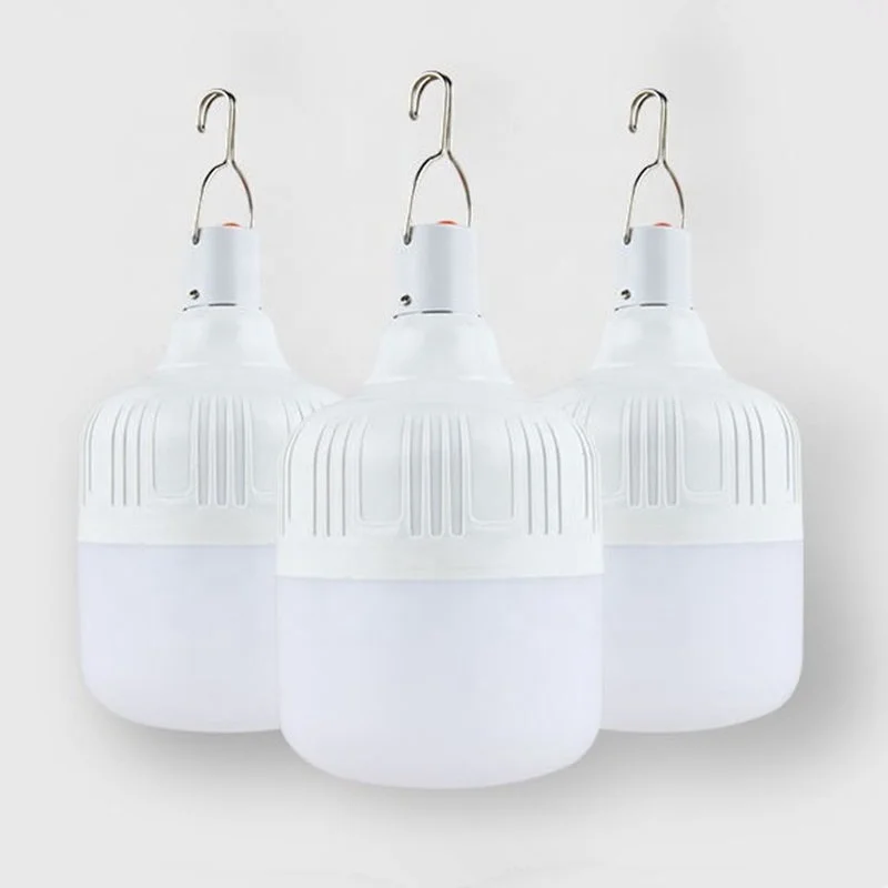 
Home and outside night lighting 80w rechargeable emergency LED bulb light lamp with backup battery 