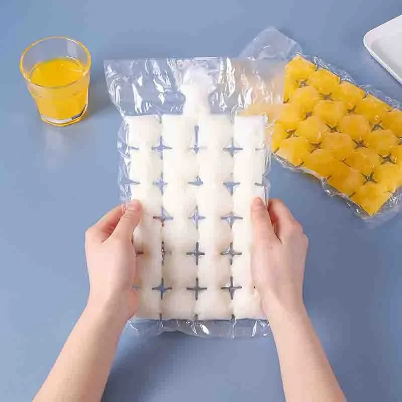 Прозрачный одноразовый самозапечатывающийся пакет для упаковки кубиков льда LDPE